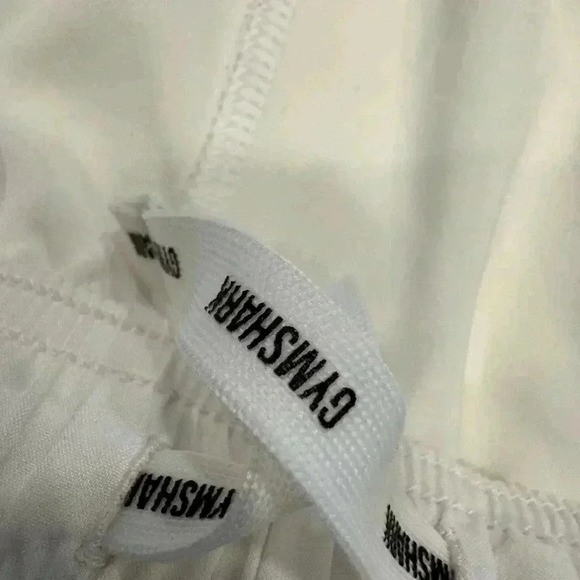 Gym shark men’s white short stretch waist drawstring & pockets sz large - Picture 4 of 8